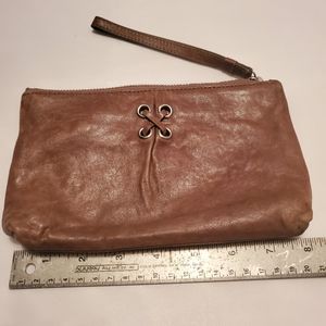 Distressed Leather Wristlet